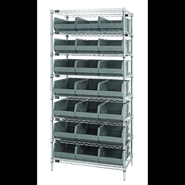 Quantum Storage Systems Stackable Shelf Bin Steel Shelving Systems WR8-485GY